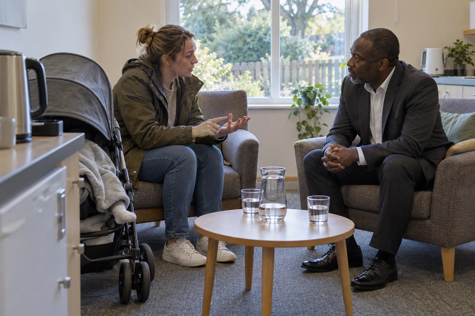 In a primary school’s family room, the headteacher listens as a mother sets out her concern from an armchair, a toddler asleep in a pushchair beside her and afternoon light through the window